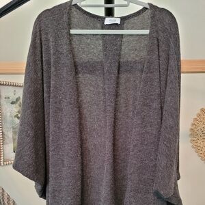 Charcoal Gray Lightweight Open Front Cardigan